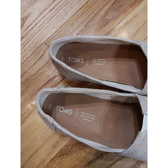 Toms Classic Canvas Slip-On Shoes Metallic Tan Women’s‎ Size 8 - Picture 2 of 7